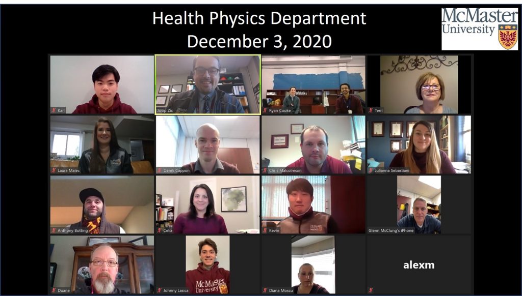 McMaster University Health Physics Department December 3, 2020 on Zoom